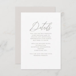 Schöne neutrale Kalligrafie für Hochzeitgäste Deta Begleitkarte