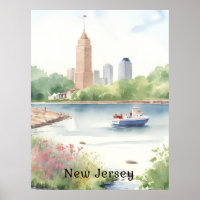 Schöne New Jersey Wasserfarben Kunst