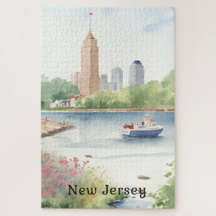 Schöne New Jersey Wasserfarben Kunst Puzzle