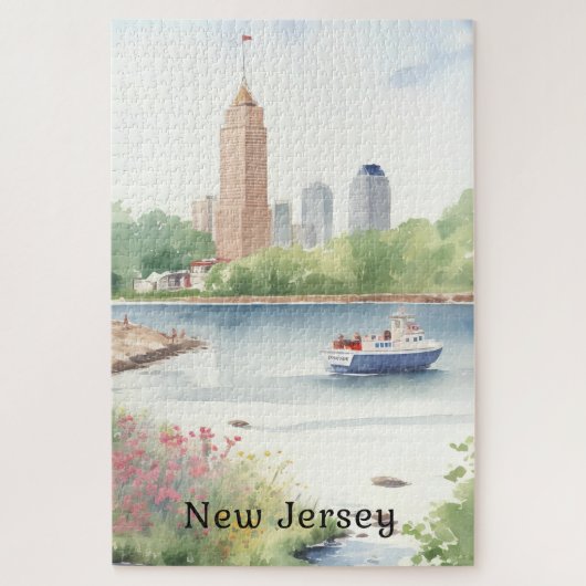Schöne New Jersey Wasserfarben Kunst Puzzle (Vertikal)