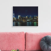 Schöne New York Skyline in der Nacht Leinwanddruck (Insitu (Wohnzimmer))