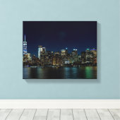 Schöne New York Skyline in der Nacht Leinwanddruck (Insitu (Holzboden))
