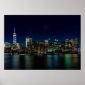 Schöne New York Skyline in der Nacht Poster (Vorne)