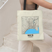 Schöne Nice, Frankreich Stadtplan-Tasche Tragetasche