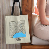 Schöne Nice, Frankreich Stadtplan-Tasche Tragetasche