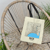 Schöne Nice, Frankreich Stadtplan-Tasche Tragetasche