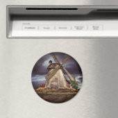 Schöne, niederländische Windmühle Landschaft Art G Magnet (In Situ (Geschirrspüler))