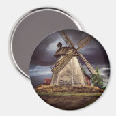 Schöne, niederländische Windmühle Landschaft Art G Magnet (Vorderseite/Rückseite)