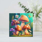 Schöne niedliche Babypilze Einladung (Stehend Vorderseite)