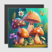 Schöne niedliche Babypilze Magneteinladung (Vorne/Hinten)