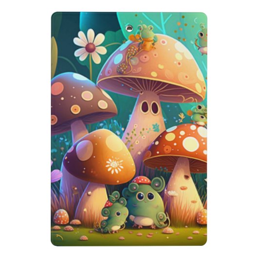 Schöne niedliche Babypilze Mini Klemmbrett (Rückseite)