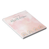 Schöne Niedliche Boho Rainbow Lehrer Wertschätzung Notizblock (angewinkelt)