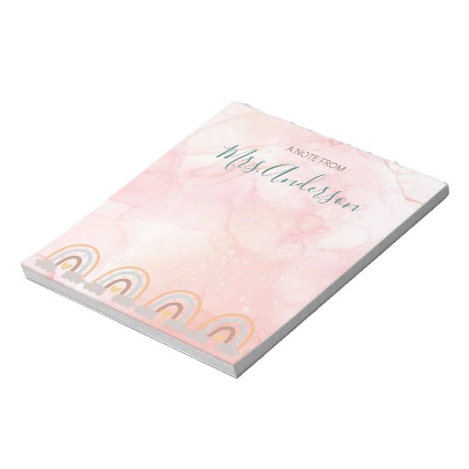 Schöne Niedliche Boho Rainbow Lehrer Wertschätzung Notizblock (Rotiert)