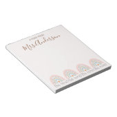 Schöne Niedliche Boho Rainbow Lehrer Wertschätzung Notizblock (angewinkelt)