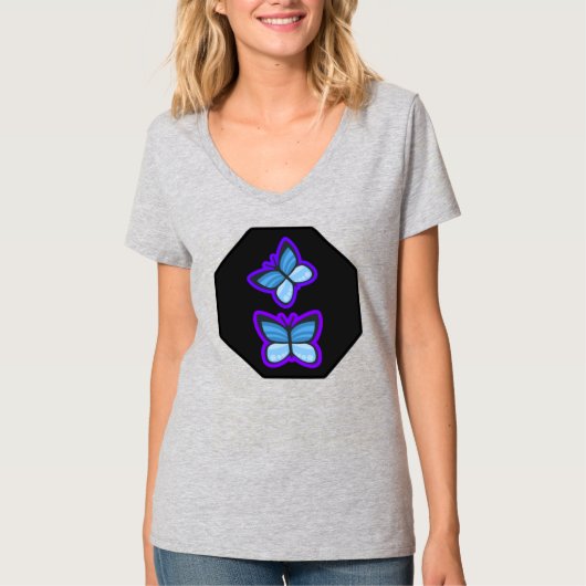 Schöne niedliche coole Schmetterling Emoji T-Shirt (Vorderseite)