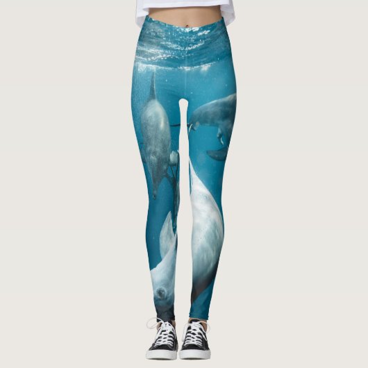Schöne Niedliche Delphine Leggings (Vorderseite)