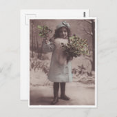 Schöne Niedliche Girl Antik Postkarte (Vorne/Hinten)