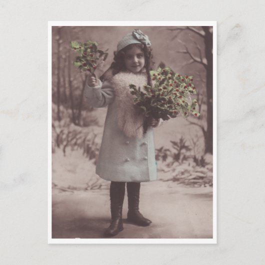 Schöne Niedliche Girl Antik Postkarte (Vorderseite)