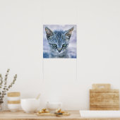 Schöne Niedliche Grau Tabby Kitten Kunst, Dichtung Poster (Küche)