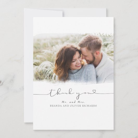 Schöne Niedliche Hochzeit Vielen Dank Foto Dankeskarte (Vorderseite)