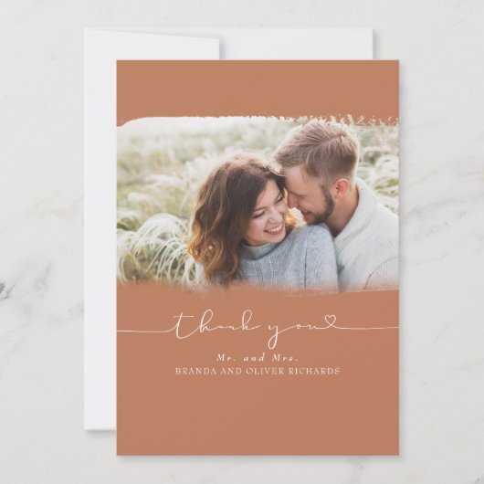 Schöne Niedliche Hochzeit Vielen Dank Foto Dankeskarte (Vorderseite)