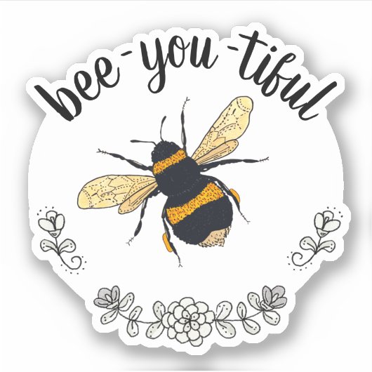 Schöne Niedliche Hummelaufkleber Aufkleber (Vorderseite)