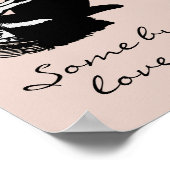 Schöne Niedliche Liebe Bunny Pub Black Pastel Peac Poster (Ecke)