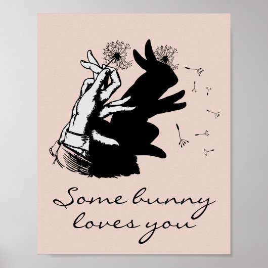 Schöne Niedliche Liebe Bunny Pub Black Pastel Peac Poster (Vorne)