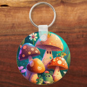 Schöne niedliche Pilze Schlüsselanhänger (Rückseite)