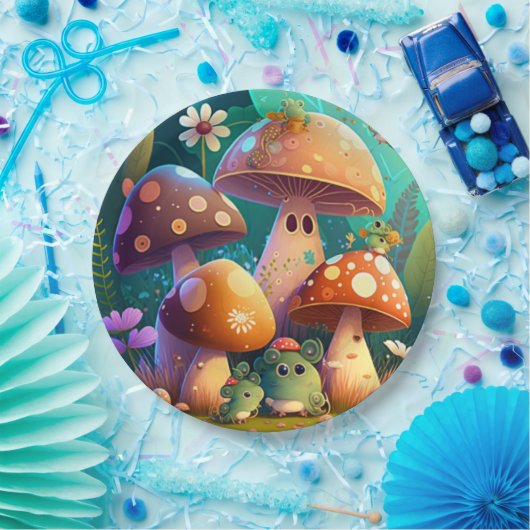 Schöne niedliche Pilzpapiere Teller (Party)