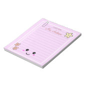 Schöne Niedliche Pink Teacher Wertschätzung Notizblock (Rotiert)