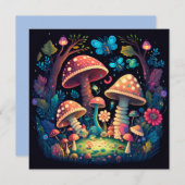 Schöne niedliche Zauberpilze Feiertagskarte (Vorne/Hinten)