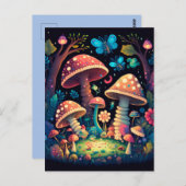 Schöne niedliche Zauberpilze Postkarte (Vorne/Hinten)