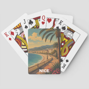 Schöne Nizza Frankreich Promenade des Anglais Retr Spielkarten