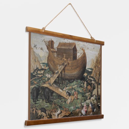 Schöne Noah's Ark detaillierte Ölgemälde Repro Wandteppich Mit Holzrahmen (Gewinkelt)