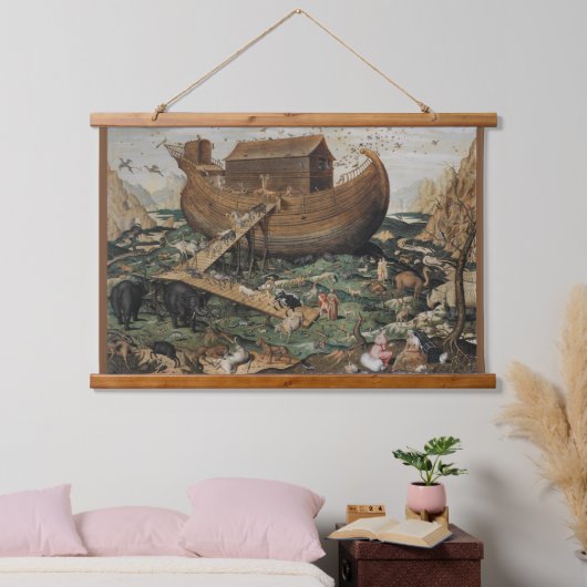 Schöne Noah's Ark detaillierte Ölgemälde Repro Wandteppich Mit Holzrahmen (Schlafzimmer)