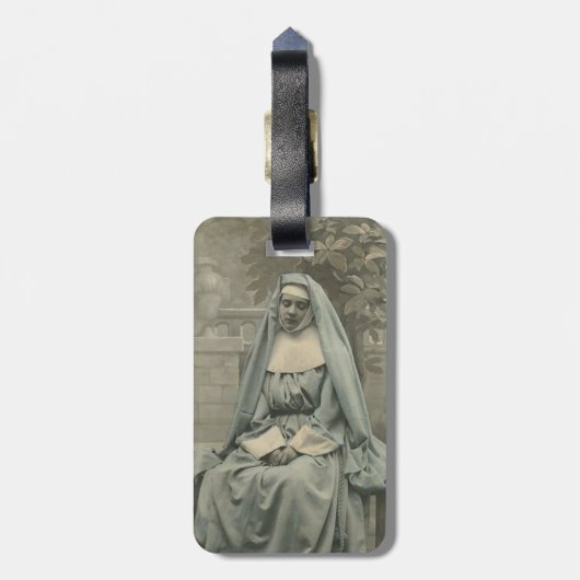 schöne Nonne Gepäckanhänger (Rückseite vertikal)