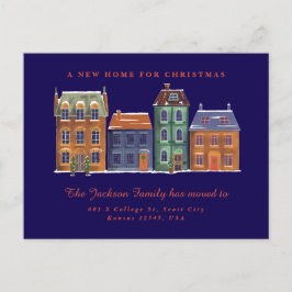 Schöne Nordic Town View Snowy Landschaft Postkarte