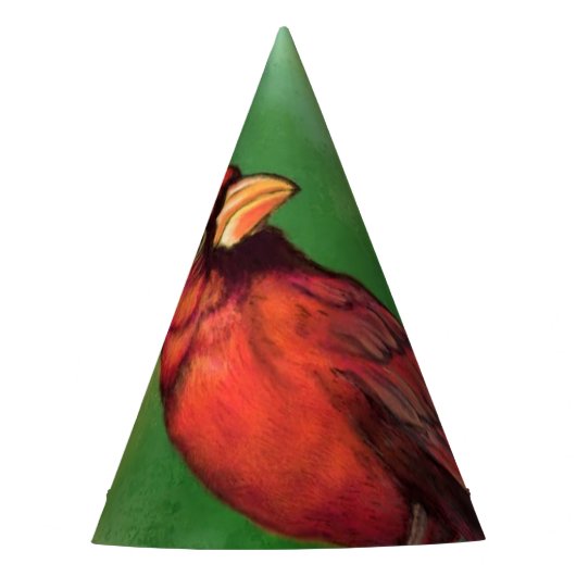 Schöne Northern Red Kardinal Bird Malerei Art  Partyhütchen (Vorderseite)