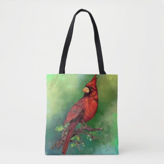 Schöne Northern Red Kardinal Bird Malerei Art  Tasche (Vorderseite)