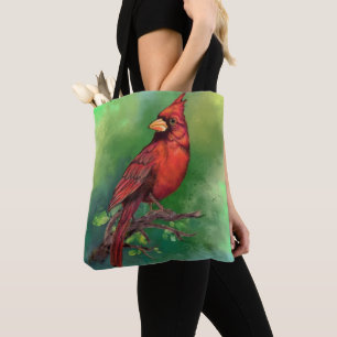 Schöne Northern Red Kardinal Bird Malerei Art  Tasche