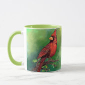 Schöne Northern Red Kardinal Bird Malerei Art  Tasse (Links)