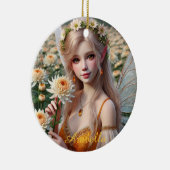 Schöne November Fee in Chrysanthema Keramik Ornament (Rechts)