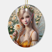 Schöne November Fee in Chrysanthema Keramik Ornament (Links)