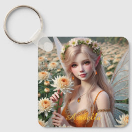 Schöne November Fee in Chrysanthema Schlüsselanhänger