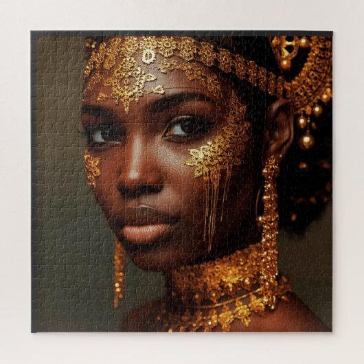 Schöne nubische Göttin in Gold Puzzle (Vertikal)
