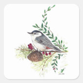 Schöne Nuthatch Art Quadratischer Aufkleber (Vorderseite)