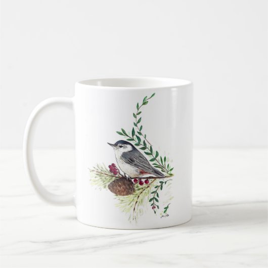 Schöne Nuthatch Bird Art Tasse (Links)