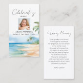 Schöne Ocean Beach Foto Beerdigungskarte Visitenkarte (Vorne/Hinten)