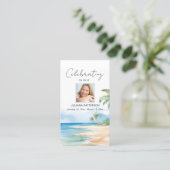 Schöne Ocean Beach Foto Beerdigungskarte Visitenkarte (Stehend Vorderseite)